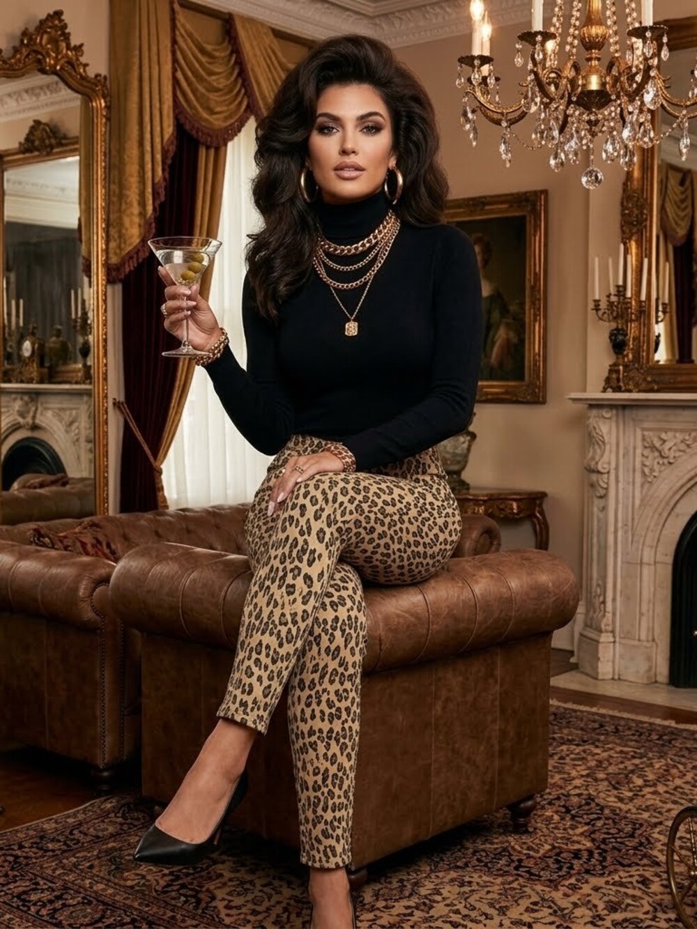 POL Animal Print Skinny Edgy Streetwear Pants 3523